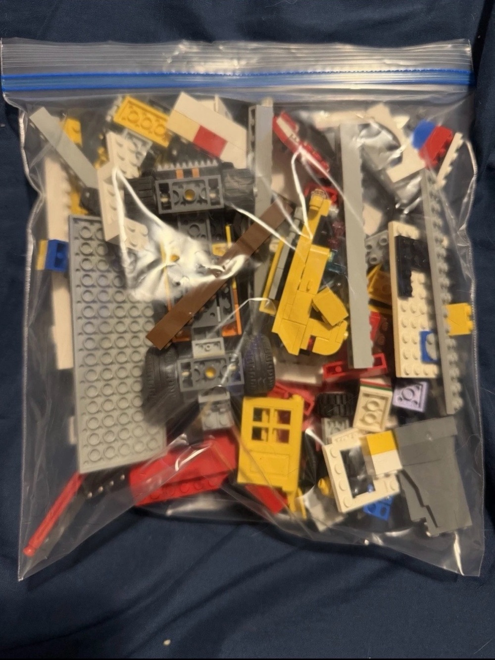Lego Mixed Building Bricks and Parts - Yellow, Red, White, Gray, Black, Blue